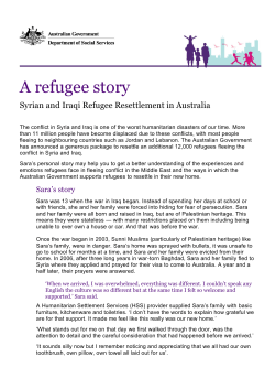 Sara`s story - Department of Social Services