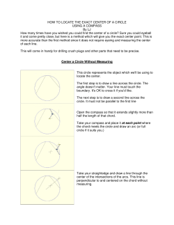 HOW TO LOCATE THE EXACT CENTER OF A CIRCLE USING A