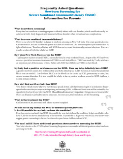 Newborn Screening for Severe Combined Immunodeficiency (SCID)