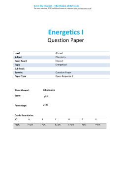 Energetics I - SAVE MY EXAMS!