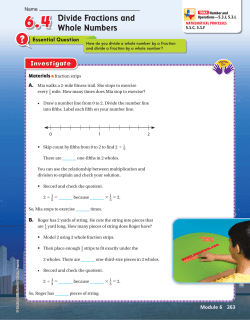 Divide Fractions and Whole Numbers