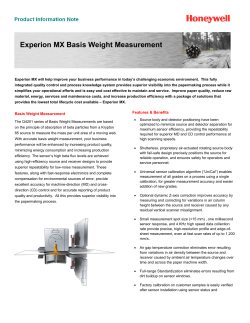 Experion MX Basis Weight Measurement