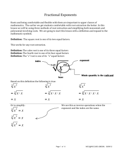 Roots and Fractional Exponents