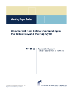 Commercial Real Estate Overbuilding in the 1980s