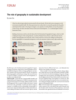 The role of geography in sustainable development