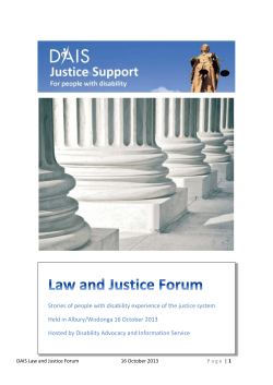 DAIS Law and Justice Forum - Victorian Equal Opportunity and