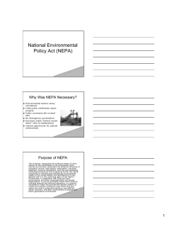 National Environmental Policy Act (NEPA)