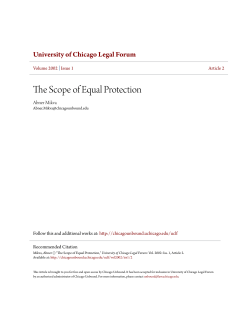 The Scope of Equal Protection - Chicago Unbound