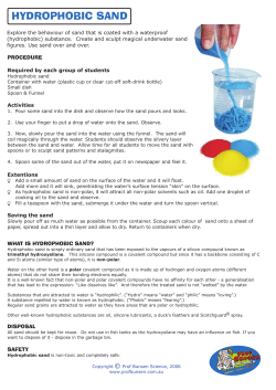 Hydrophobic Sand - Prof Bunsen`s Science