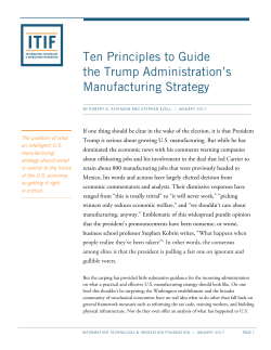 Ten Principles to Guide the Trump Administration`s