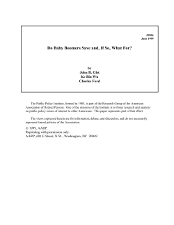 Do Baby Boomers Save and, If So, What For?