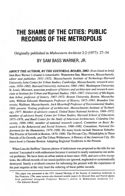 the shame of the cities: public records of the metropolis