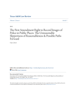 The First Amendment Right to Record Images of Police in Public