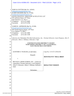 UNITED STATES DISTRICT COURT NORTHERN DISTRICT OF