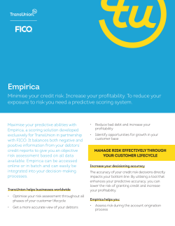 Asset Sheet Empirica Asset Sheet Minimise your credit