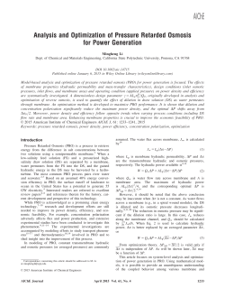 Analysis and Optimization of Pressure Retarded Osmosis for Power