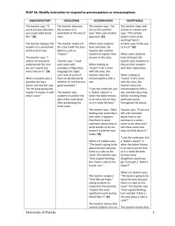 FEAP 3d.-Modify instruction to respond to preconceptions or