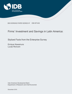 Firms` Investment and Savings in Latin America: Stylized Facts from