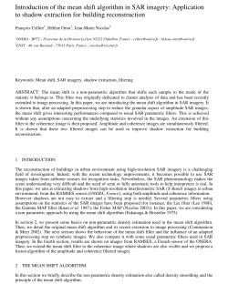 Introduction of the mean shift algorithm in SAR imagery: Application