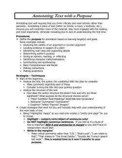 Annotating Text with a Purpose