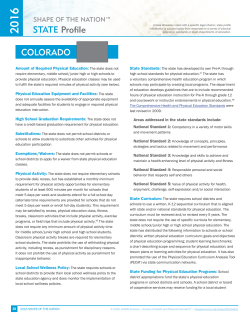 Colorado State Profile - SHAPE America Membership
