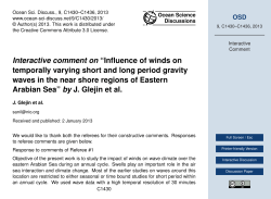 Interactive comment on &ldquo;Influence of winds on temporally