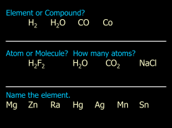 H H O   CO Co H F H O     CO NaCl Mg Zn Ra Hg Ag Mn Sn