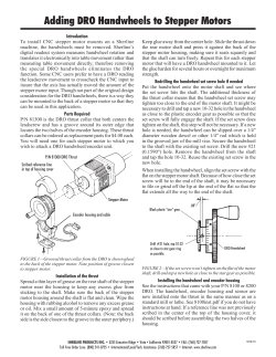 Adding DRO Handwheels to Stepper Motors