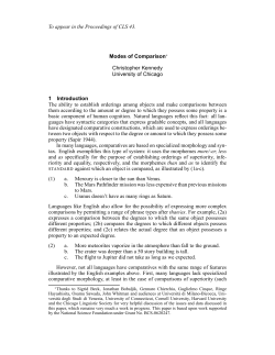 Modes of Comparison&lowast; Christopher Kennedy University of Chicago