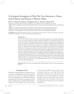 A Serological Investigation of West Nile Virus Infections in Various