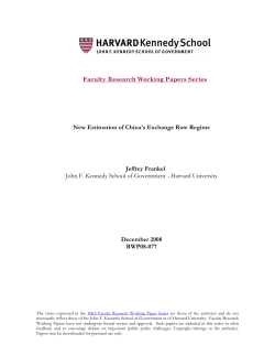 New Estimation of China`s Exchange Rate Regime Jeffrey Frankel