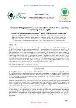 The effects of the proprioceptive neuromuscular facilitation (PNF