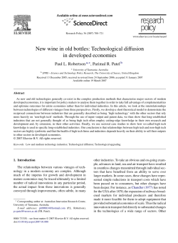 New wine in old bottles: Technological diffusion in developed