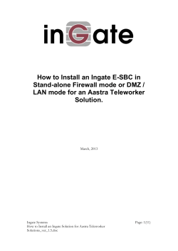 How to Install an Ingate E-SBC in Stand-alone