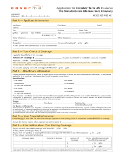 Application for CoverMe™ Term Life Insurance