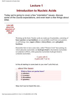 Bio572: Introduction to Nucleic Acids
