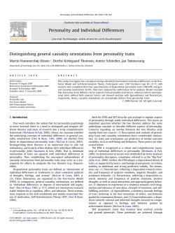 Distinguishing general causality orientations from personality traits