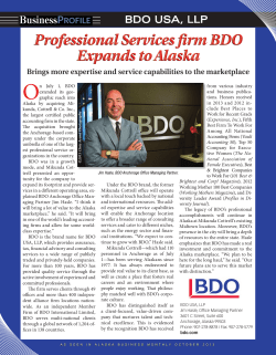 Professional Services firm BDO Expands to Alaska
