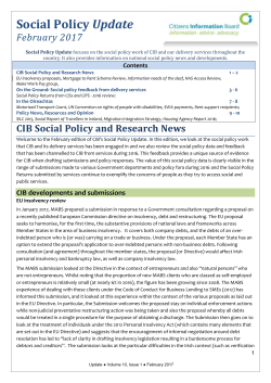 Social Policy Update - Citizens Information Board