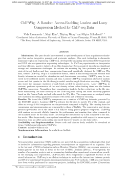 ChIPWig: A Random Access-Enabling Lossless And Lossy