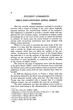 Ohio`s Post-Conviction Appeal Remedy