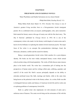 36 CHAPTER II PHILIP ROTH AND ZUCKERMAN