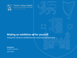 Making an exhibition for yourself: Using the
