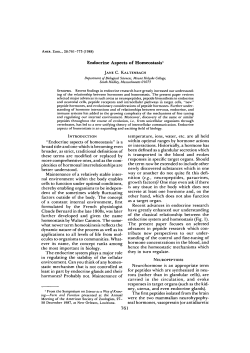 Endocrine Aspects of Homeostasis1