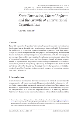 State Formation, Liberal Reform and the Growth