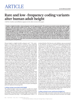 Rare and low-frequency coding variants alter human adult height