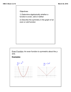 Even Function: An even function is symmetric about the y
