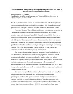 The effect of specialist species on pollination efficiency Soray