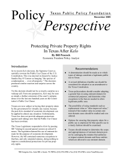 Protecting Private Property Rights In Texas After Kelo