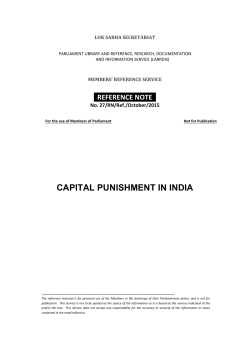 capital punishment in india - Ministry of Rural Development